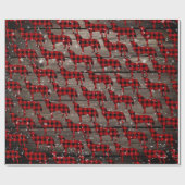 Papier Cadeau Barne de la neige Buffalo Plaid Wolf Howling (Plat)