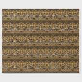 Papier Cadeau Baroque d'or : conception motif géométrique (Plat)