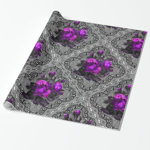 Papier Cadeau Baroque Floral et Dentelle Ornemental Vintage