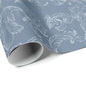 Papier Cadeau Baroque Vintage Damask Wedding (Coin rond)