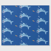 Papier Cadeau Barracuda poisson affamé de la pêche dessin animé (Plat)