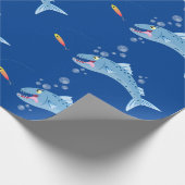 Papier Cadeau Barracuda poisson affamé de la pêche dessin animé (Coin)