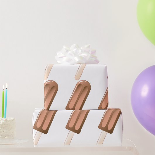 Papier Cadeau Barre de glace à la Popsicle au chocolat