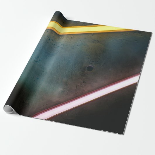 Papier Cadeau Barre en métal jaune et rouge (Déroulé)