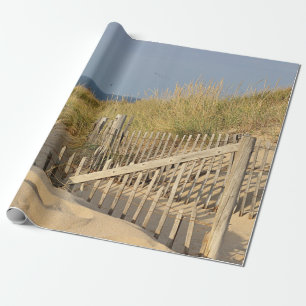 Papier Cadeau Barrière de plage dans les dunes de sable