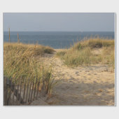 Papier Cadeau Barrière de plage dans les dunes de sable (Plat)