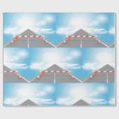 Papier Cadeau Barrière rouge et blanche Accès bloqué (Plat)