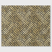 Papier Cadeau Bars royaux d'or Art déco (Plat)