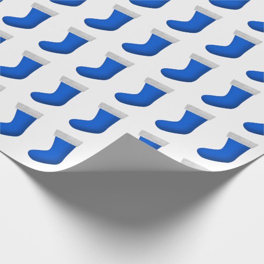 Papier Cadeau Bas bleus de Noël (Coin)
