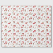 Papier Cadeau Bas de Noël et cadeaux (Plat)