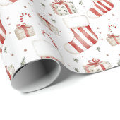 Papier Cadeau Bas de Noël et cadeaux (Coin rond)