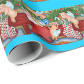 Papier Cadeau Bas de substance de porcs de vol (Coin rond)