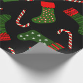 Papier Cadeau bas noël noir (Coin)