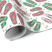 Papier Cadeau Bascules électroniques de Noël de plage (Coin rond)