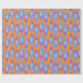 Papier Cadeau Bascules électroniques hawaïennes dans bleu et (Plat)