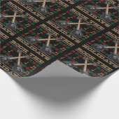 Papier Cadeau Basculez le chandail laid de Noël de guitare de (Coin)
