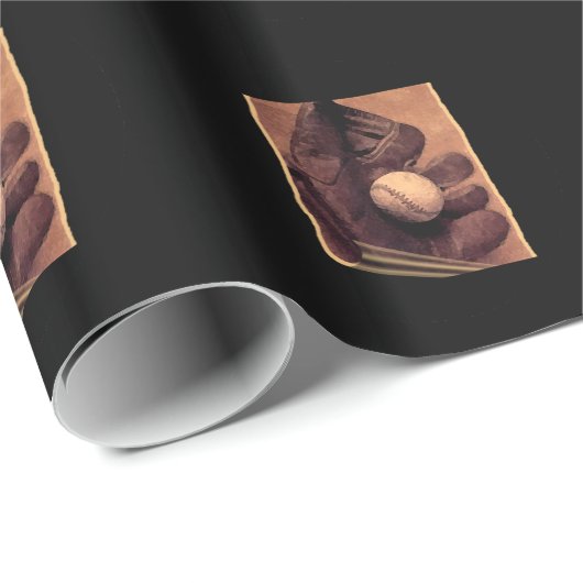 PAPIER CADEAU BASE-BALL (Coin rond)