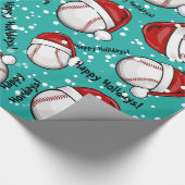 Papier Cadeau Base-ball avec un casquette de Père Noël de style (Coin)
