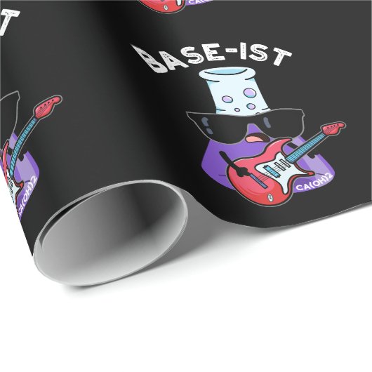 Papier Cadeau Base ist Funny Chimie Pun Dark BG (Coin rond)