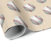 Papier Cadeau Baseball (Coin rond)