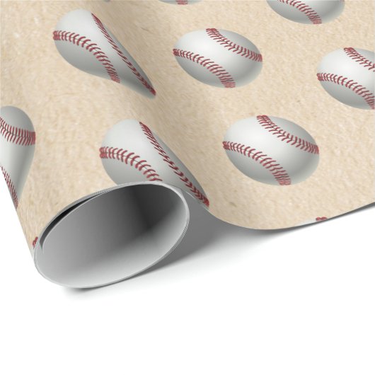 Papier Cadeau Baseball (Coin rond)