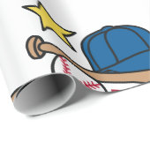 Papier Cadeau Baseball (Coin rond)