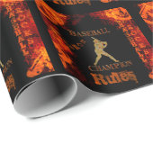 Papier Cadeau Baseball (Coin rond)