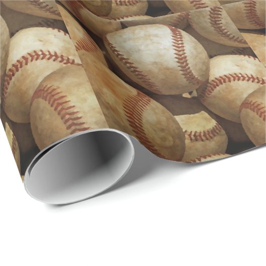 Papier Cadeau Baseball (Coin rond)
