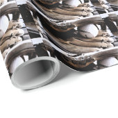 Papier Cadeau Baseball (Coin rond)