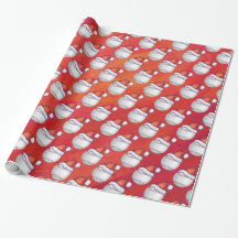 Baseball avec Santa Hat sur Rouge