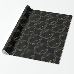 Papier Cadeau baseball black