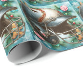 Papier Cadeau Baseball Christmas themed  (Coin rond)