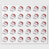 Papier Cadeau Baseball de Noël (Plat)