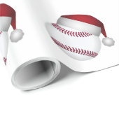 Papier Cadeau Baseball de Noël (Coin rond)