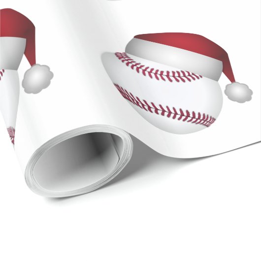 Papier Cadeau Baseball de Noël (Coin rond)