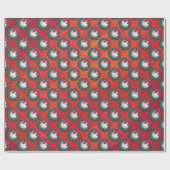 Papier Cadeau Baseball en couronne rouge (Plat)