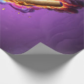 Papier Cadeau Baseball en feu. (Coin)