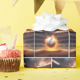 Papier Cadeau Baseball Flamand Au Stade