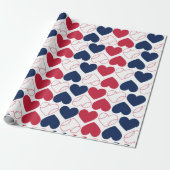 Papier Cadeau Baseball Heart Wrapping Paper (Déroulé)