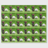 Papier Cadeau Baseball pour Noël (Plat)