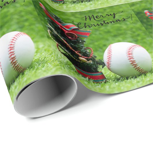 Papier Cadeau Baseball pour Noël (Coin rond)