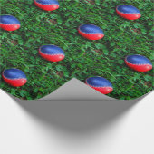 Papier Cadeau Baseball Rouge et Bleu avec Stitch Blanc (Coin)