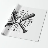 Papier Cadeau baseball vintage (Déroulé)