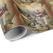 Papier Cadeau Baseball : Vintage (Coin rond)
