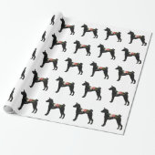 Papier Cadeau Basenji Chien race Boho Floral Silhouette (Déroulé)