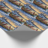 Papier Cadeau Basenji Christmas Boat Holiday (Coin)