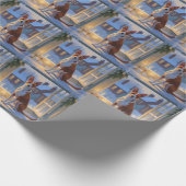 Papier Cadeau Basenji With Christmas Lights Holiday (Coin)