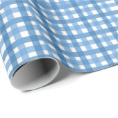 Papier Cadeau Basic Blue Plaid Wrapping Paper (Coin rond)