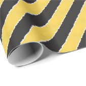 Papier Cadeau Basique Black Gold Stripes Faux Tordu Noël (Coin rond)