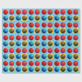 Papier Cadeau Basket-ball Art Pop Quatre Couleurs (Plat)